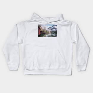 Lake Braies in Italy Kids Hoodie